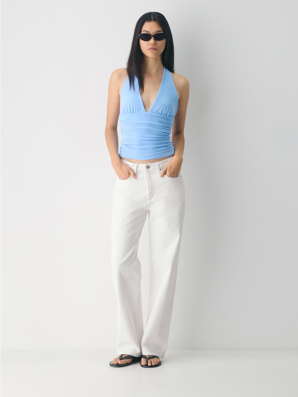 Wilfred baby blue ruched halter top - Wilfred wylder halter top
